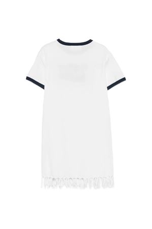 Abito in cotone bianco con bordo sfrangiato SAINT BARTH KIDS | ABY000401208L
